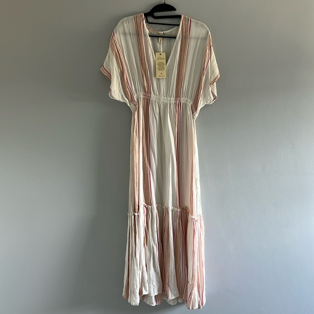 Elan White and Red Striped Dress